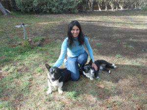 Avec les 2 chiens Purk et Coco
